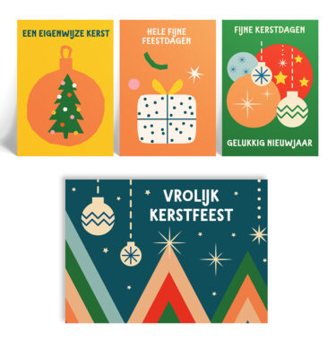Set van 8 kerstkaarten